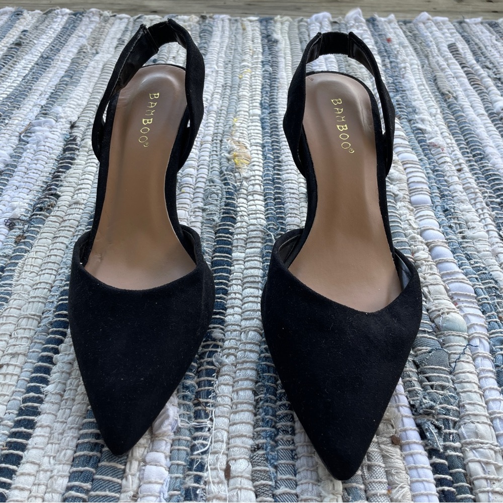 Women’s Bamboo Black Kitten Heel